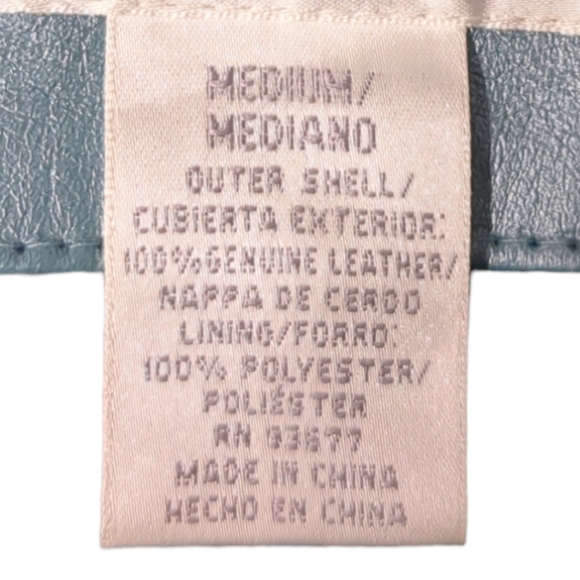 Worthington genuine leather silver blue size medium women's jacket Size M - Picture 3 of 13